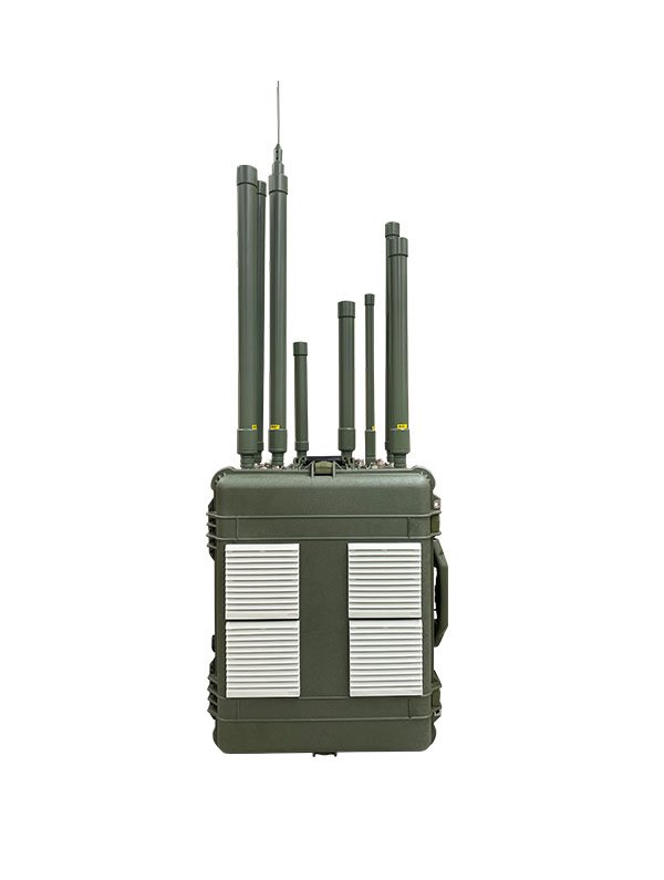 Radio jammer with freely programmable frequency bands for more UAV models.